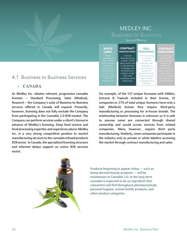 Cannabis Wellness Business Plan Content and Graphics Development Page 1